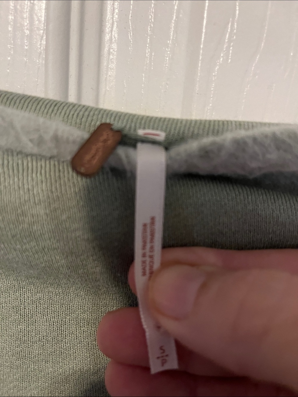 Free People Date Night Off-Shoulder Sweatshirt- Sage Green - Picture 2 of 15